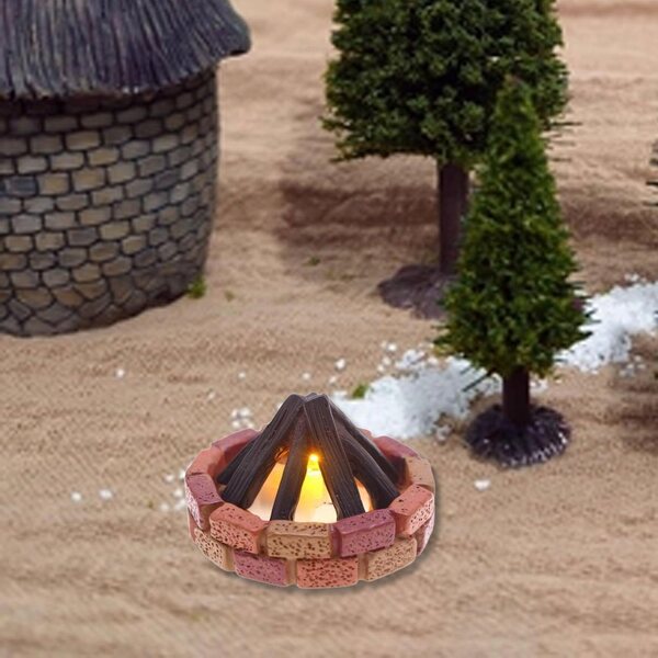 Miniatura Ognisko LED per Casa delle Bambole Realistico e Resistente 5.5x3.5 cm