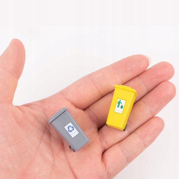 Set 5 Mini Cassonetti della Raccolta Differenziata per Bambini Colorati in Plastica