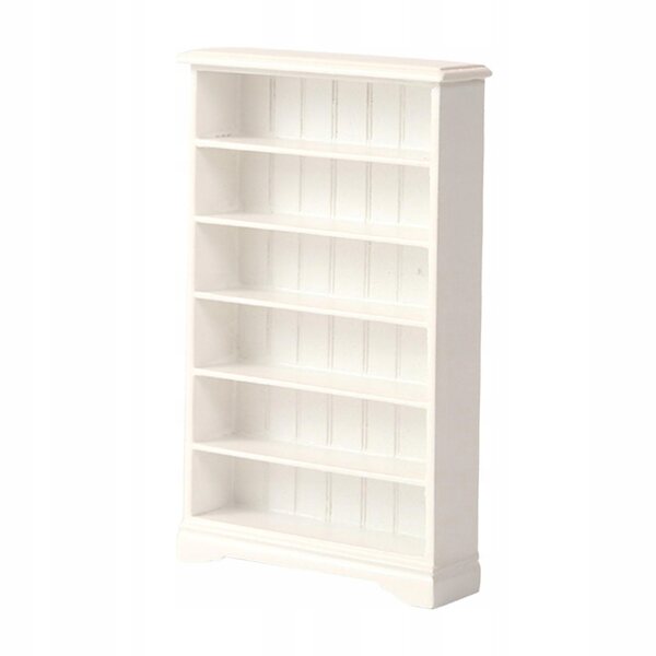 Miniatuur houten boekenkastkast schaal 1:12 voor poppenhuis wit