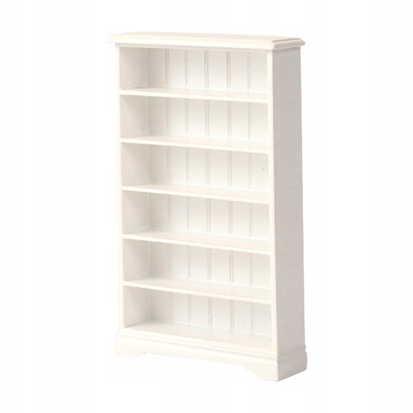 Miniatuur houten boekenkastkast schaal 1:12 voor poppenhuis wit