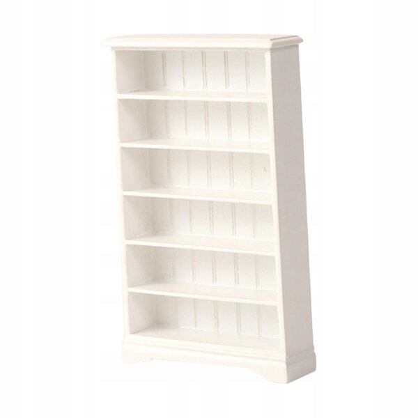 Miniatuur houten boekenkastkast schaal 1:12 voor poppenhuis wit