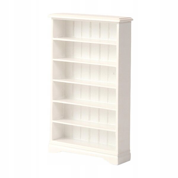 Miniatuur houten boekenkastkast schaal 1:12 voor poppenhuis wit