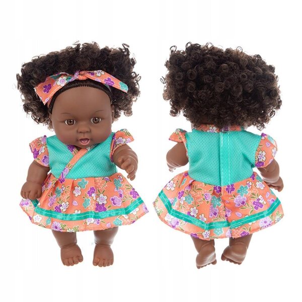 Bambola Reborn Girl 20 cm Corpo Morbido Pesato con Gonna Floreale Fatta a Mano