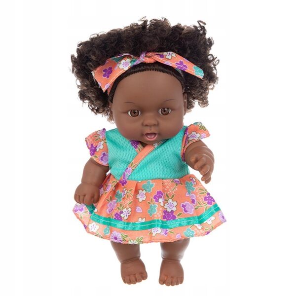 Bambola Reborn Girl 20 cm Corpo Morbido Pesato con Gonna Floreale Fatta a Mano