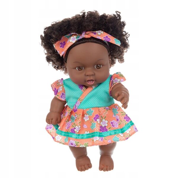 Bambola Reborn Girl 20 cm Corpo Morbido Pesato con Gonna Floreale Fatta a Mano