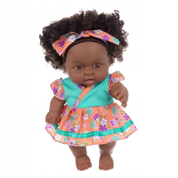 Bambola Reborn Girl 20 cm Corpo Morbido Pesato con Gonna Floreale Fatta a Mano