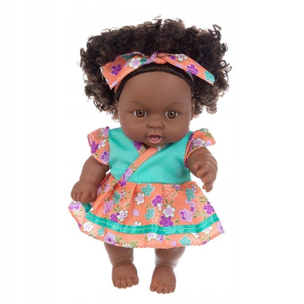 Bambola Reborn Girl 20 cm Corpo Morbido Pesato con Gonna Floreale Fatta a Mano