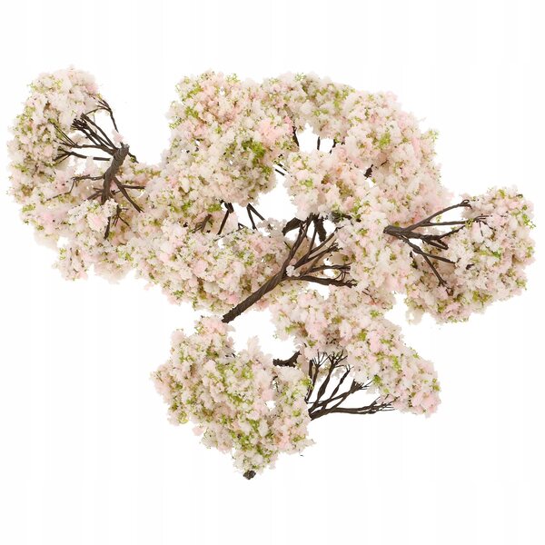 10 realistische Miniatur-Kirschbäume in Rosa für Dekorationen und Dioramen