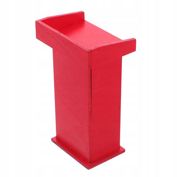 Podio in legno rosso scala 1:12 per casa delle bambole, accessorio miniatura realistico