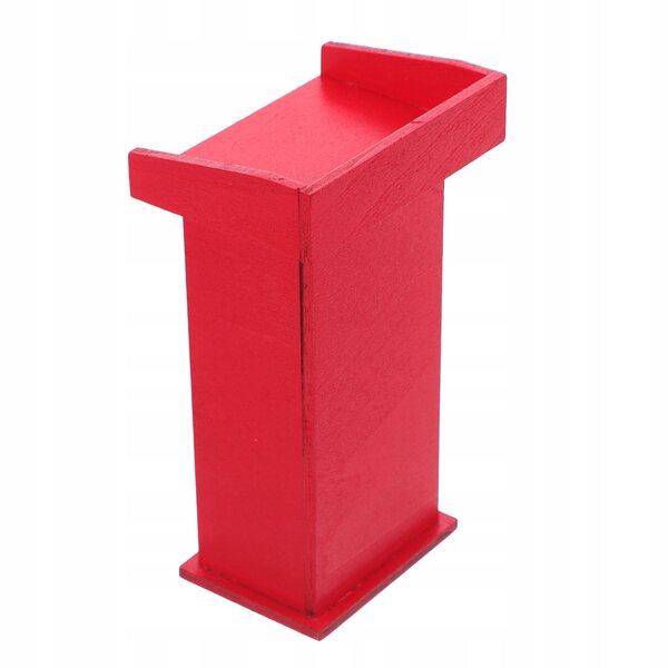 Podio in legno rosso scala 1:12 per casa delle bambole, accessorio miniatura realistico