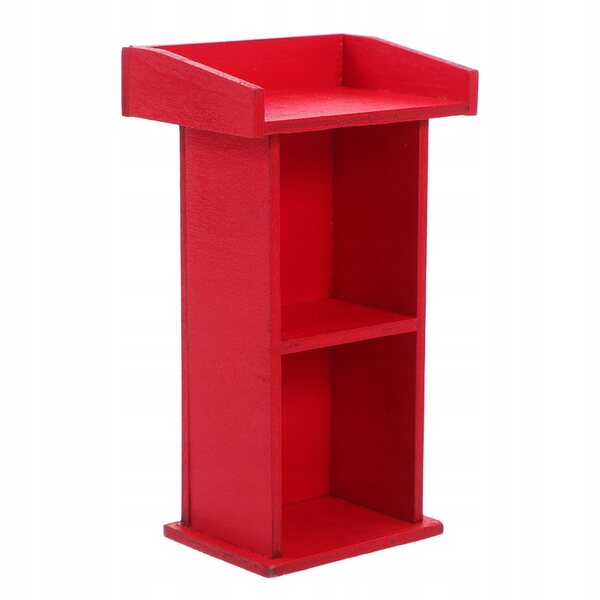 Podio in legno rosso scala 1:12 per casa delle bambole, accessorio miniatura realistico