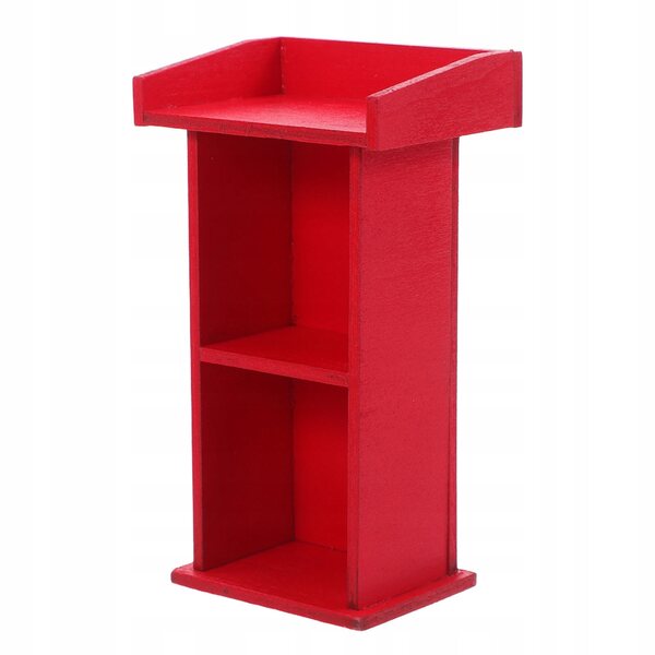 Podio in legno rosso scala 1:12 per casa delle bambole, accessorio miniatura realistico