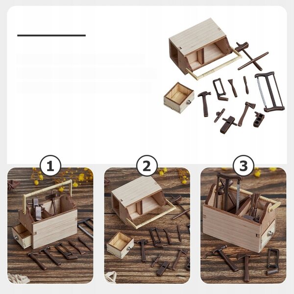 Mini Cassettiera per Attrezzi in Legno Decorativa e Pratica per Miniature