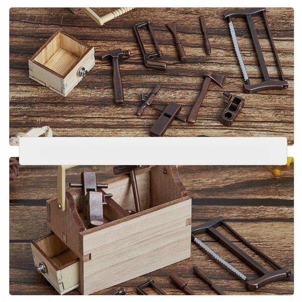 Mini Cassettiera per Attrezzi in Legno Decorativa e Pratica per Miniature
