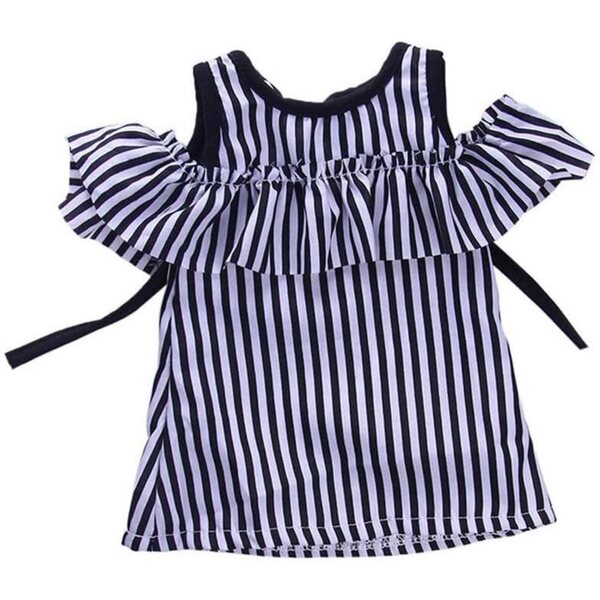 Gestreiftes Kleid für 46 cm große amerikanische Puppe – Elegante Freizeitkleidung