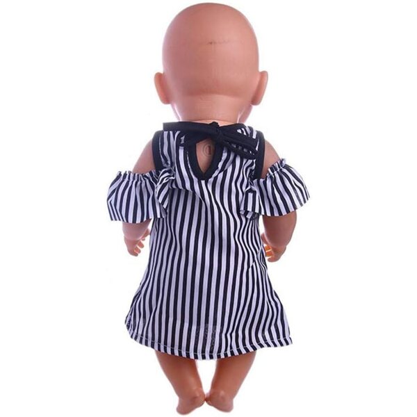 Gestreiftes Kleid für 46 cm große amerikanische Puppe – Elegante Freizeitkleidung