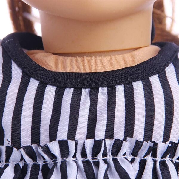 Gestreiftes Kleid für 46 cm große amerikanische Puppe – Elegante Freizeitkleidung
