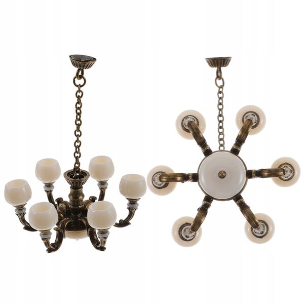 Mini Lampada Sospesa in Metallo Marrone - Set 2 Pezzi per Decorazioni Mini Casa
