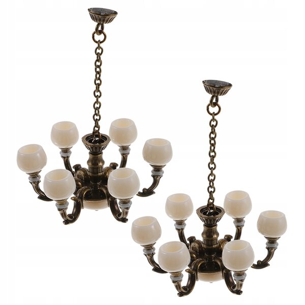 Mini Lampada Sospesa in Metallo Marrone - Set 2 Pezzi per Decorazioni Mini Casa