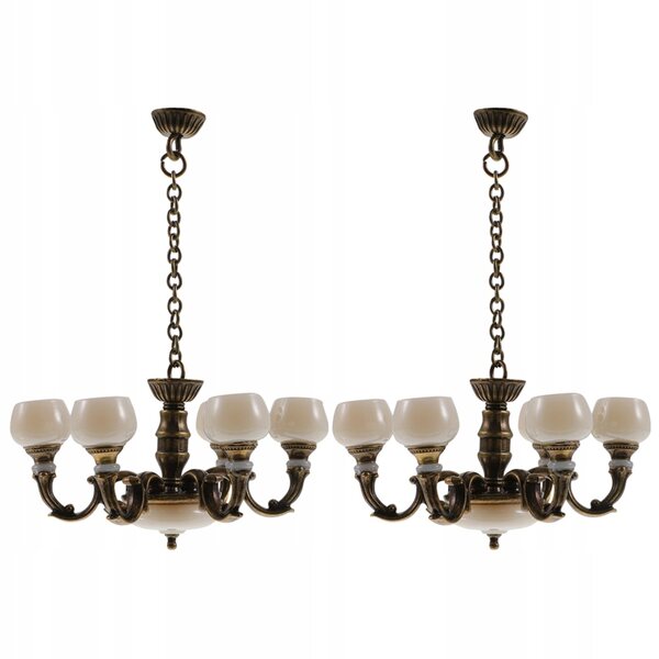 Mini Lampada Sospesa in Metallo Marrone - Set 2 Pezzi per Decorazioni Mini Casa