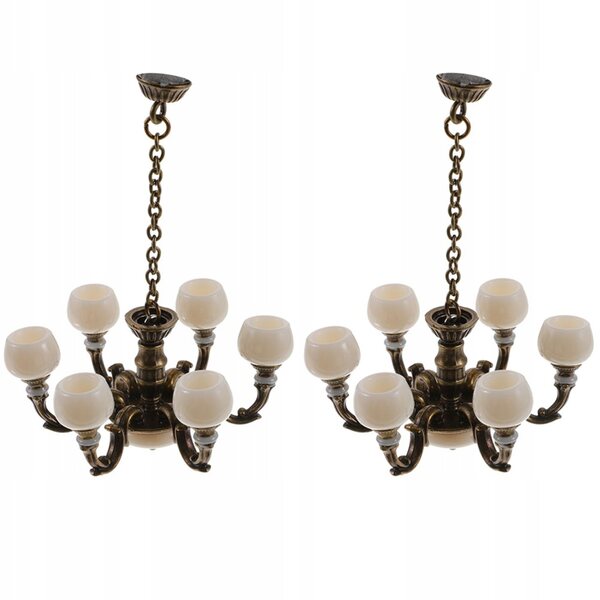 Mini Lampada Sospesa in Metallo Marrone - Set 2 Pezzi per Decorazioni Mini Casa