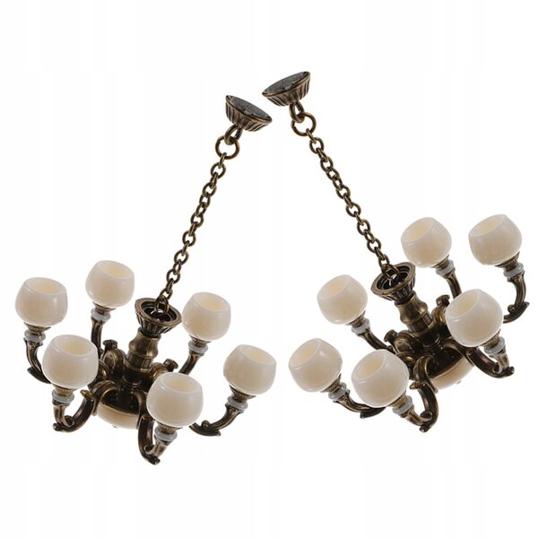 Mini Lampada Sospesa in Metallo Marrone - Set 2 Pezzi per Decorazioni Mini Casa