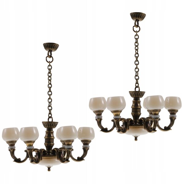 Mini Lampada Sospesa in Metallo Marrone - Set 2 Pezzi per Decorazioni Mini Casa