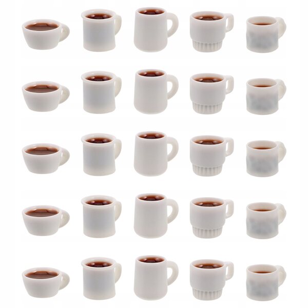 50 Mini-Kaffeetassen aus farbigem Harz für Miniaturen und DIY-Dekorationen
