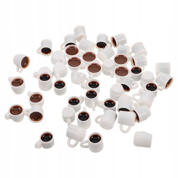 50 Mini-Kaffeetassen aus farbigem Harz für Miniaturen und DIY-Dekorationen