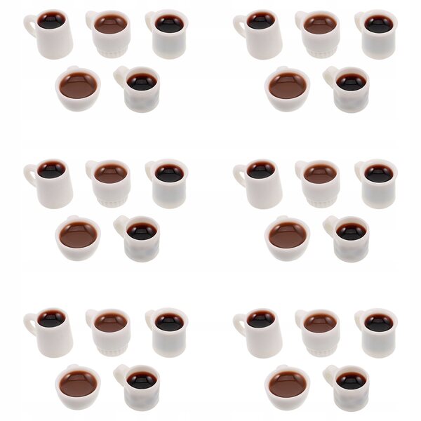 50 Mini-Kaffeetassen aus farbigem Harz für Miniaturen und DIY-Dekorationen