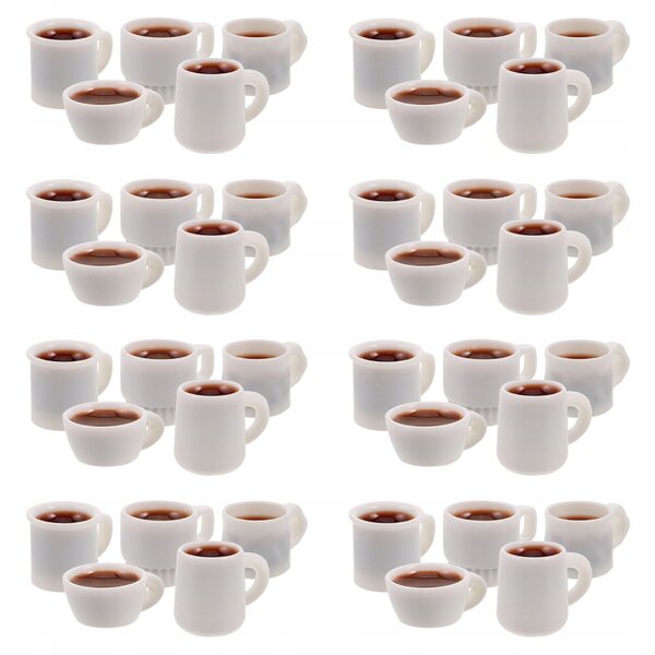 50 Mini-Kaffeetassen aus farbigem Harz für Miniaturen und DIY-Dekorationen