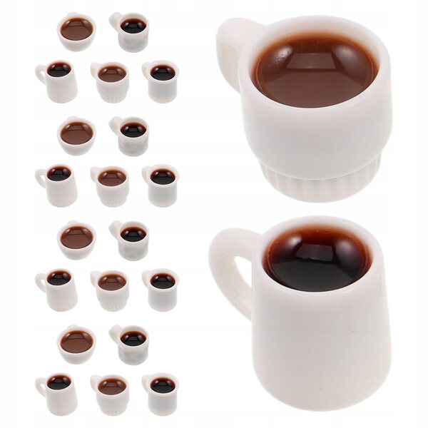 50 Mini-Kaffeetassen aus farbigem Harz für Miniaturen und DIY-Dekorationen