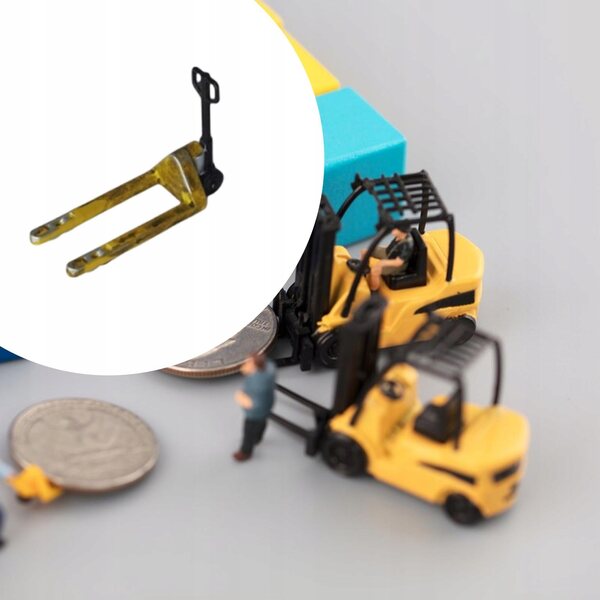 1/64 Gabelstaplermodell mit gelber Palette für Diorama und Mikrolandschaft