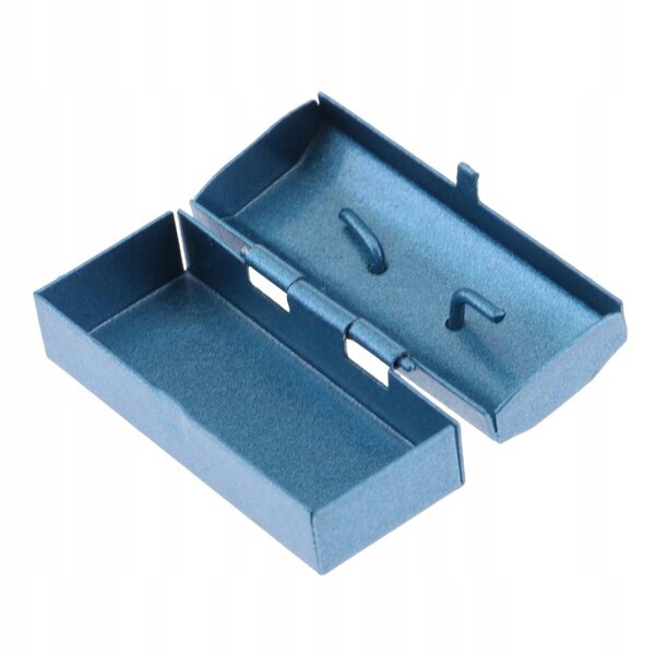 Miniatura cassetta porta attrezzi in metallo per casa delle bambole 1:12 blu