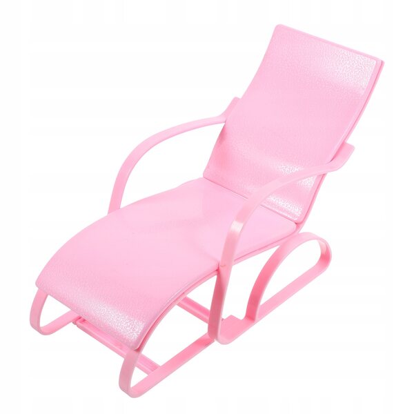 Sedia da spiaggia in plastica rosa per bambole 17x11x8 cm