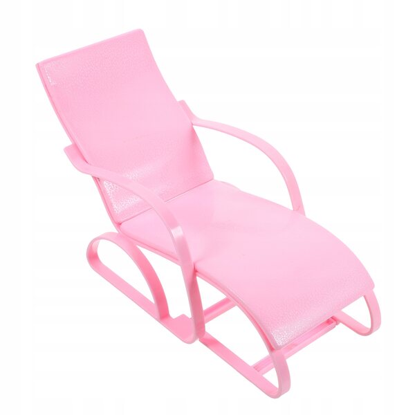 Sedia da spiaggia in plastica rosa per bambole 17x11x8 cm