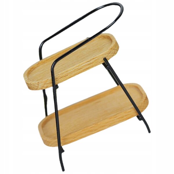 Mini Scaffale Decorativo in Legno e Metallo per Casa delle Bambole