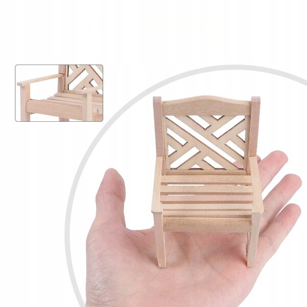 Miniatura Sedia in Legno per Casa delle Bambole, Design Elegante e Portatile