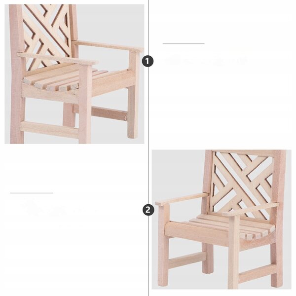 Miniatura Sedia in Legno per Casa delle Bambole, Design Elegante e Portatile