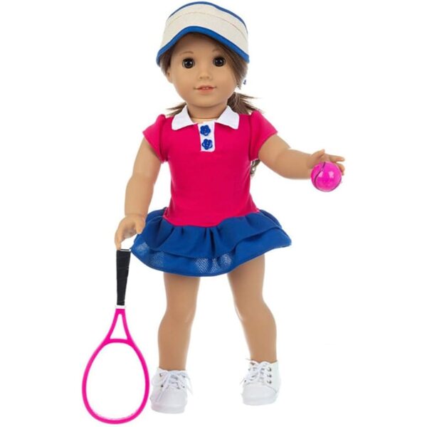 Set Abbigliamento Sportivo per Bambole 46 cm con Abito, Cappello e Accessori