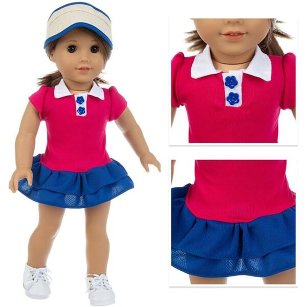 Set Abbigliamento Sportivo per Bambole 46 cm con Abito, Cappello e Accessori