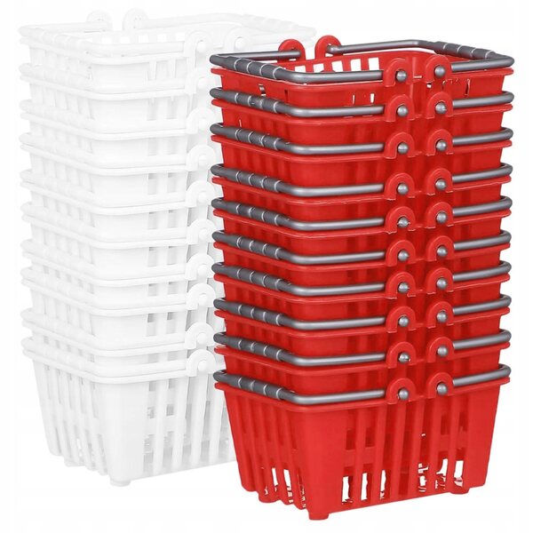 Set 20 Mini Cesti Rosso e Bianco per Casa delle Bambole e Decorazioni
