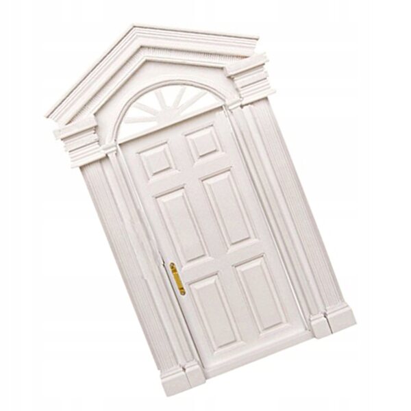 Mini porta in legno bianca decorativa per casa delle bambole 1:12 resistente