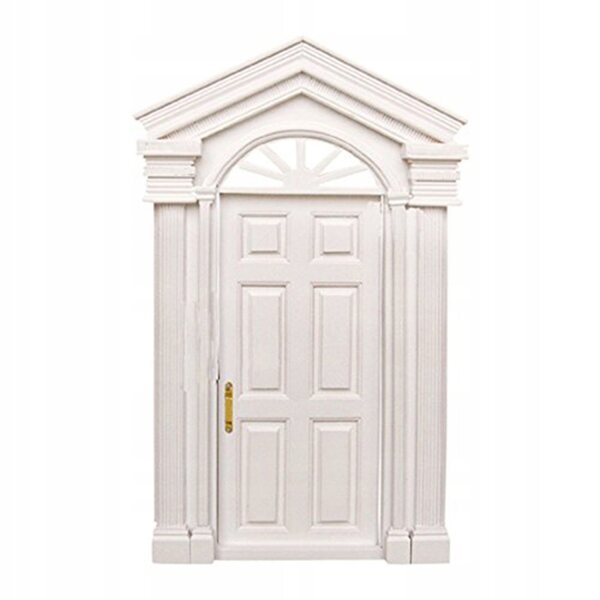 Mini porta in legno bianca decorativa per casa delle bambole 1:12 resistente