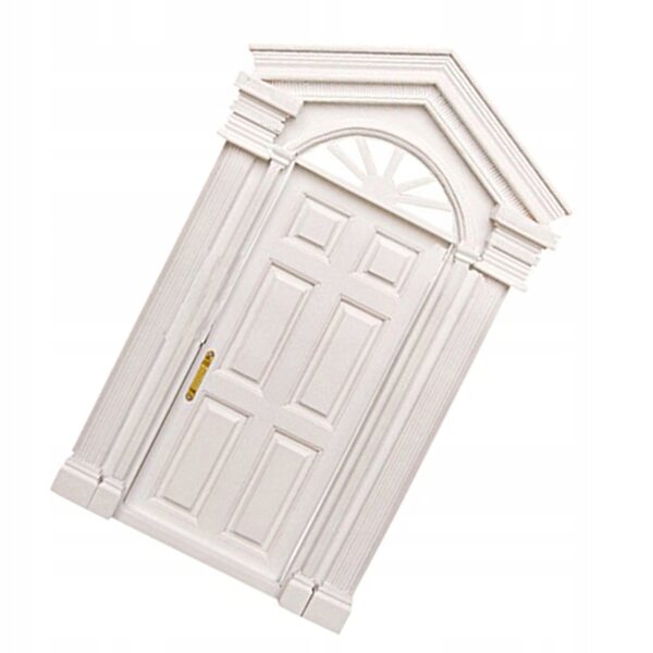 Mini porta in legno bianca decorativa per casa delle bambole 1:12 resistente
