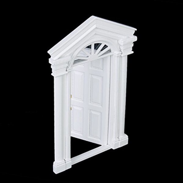 Mini porta in legno bianca decorativa per casa delle bambole 1:12 resistente