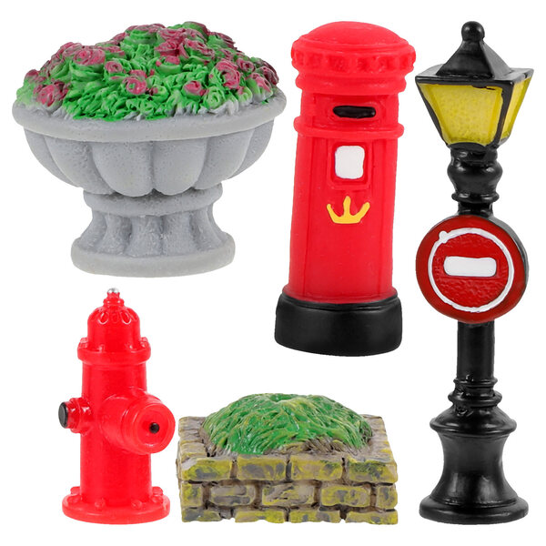 Miniatuurtuinaccessoireset met lantaarnpaal voor minihuis- en microlandschapsscenario's