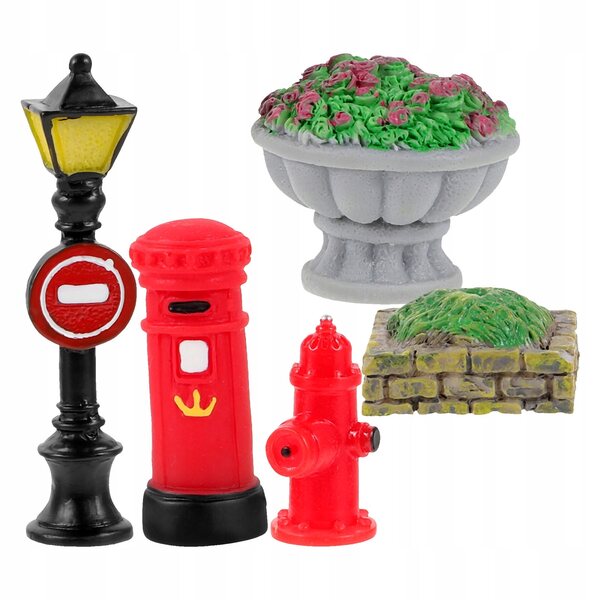 Miniatuurtuinaccessoireset met lantaarnpaal voor minihuis- en microlandschapsscenario's