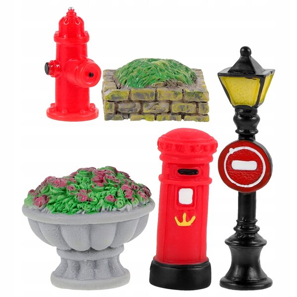 Miniatuurtuinaccessoireset met lantaarnpaal voor minihuis- en microlandschapsscenario's