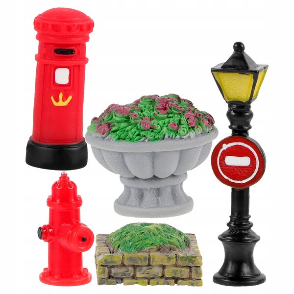 Miniatuurtuinaccessoireset met lantaarnpaal voor minihuis- en microlandschapsscenario's